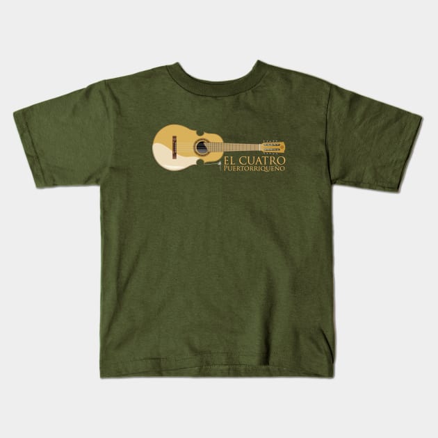 El Cuatro Puertorriqueño Kids T-Shirt by Jun Pagano